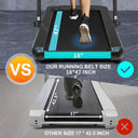 Three In One Foldable Under Desk Treadmill 18 Inch Belt Remote
