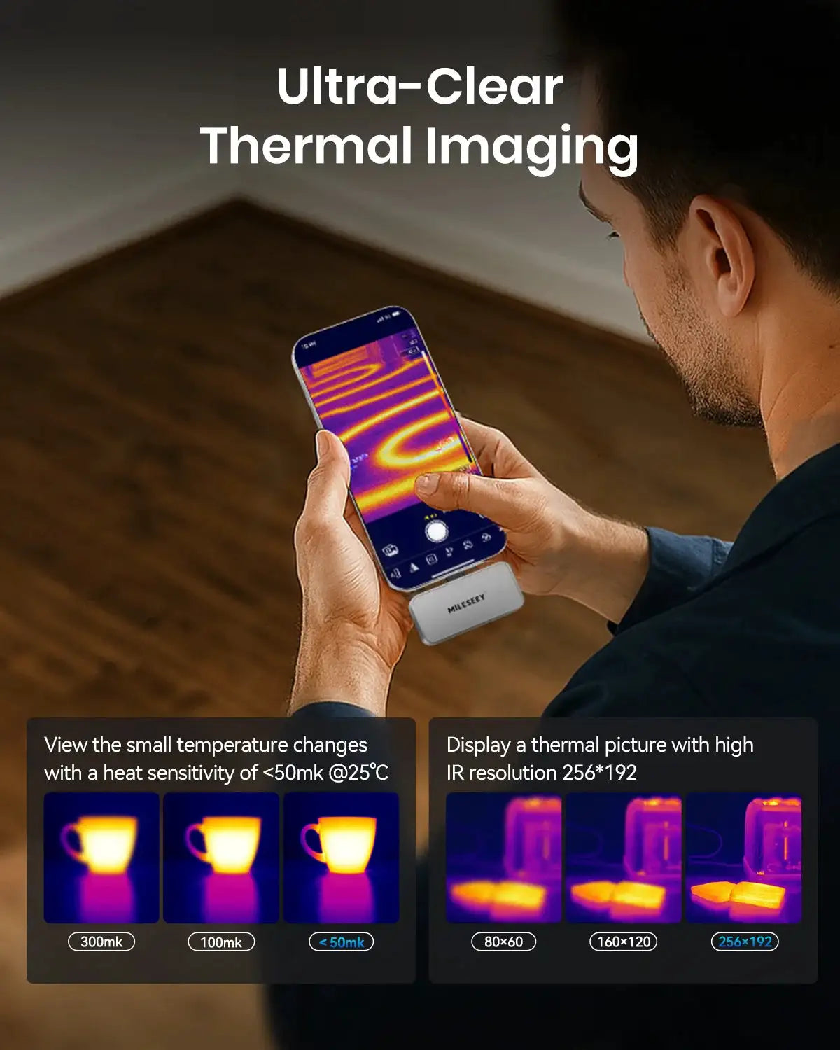 MILESEEY TR256i iPhone Thermal Camera — product view 4