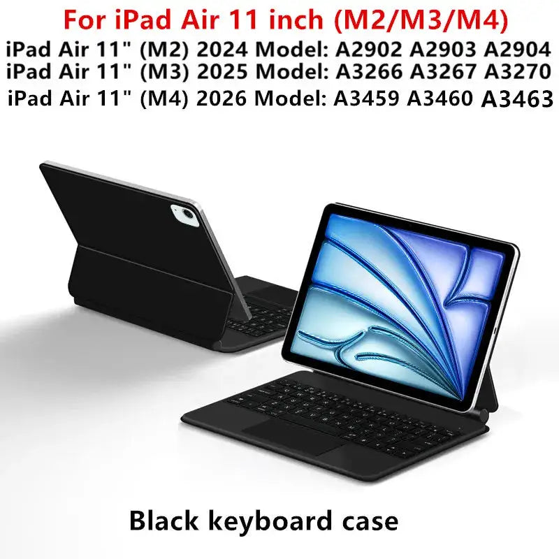 iPad Air Keyboard - Backlit Touchpad Smart Case - Arabic Layout Pro 11 M5 M4 Black product image