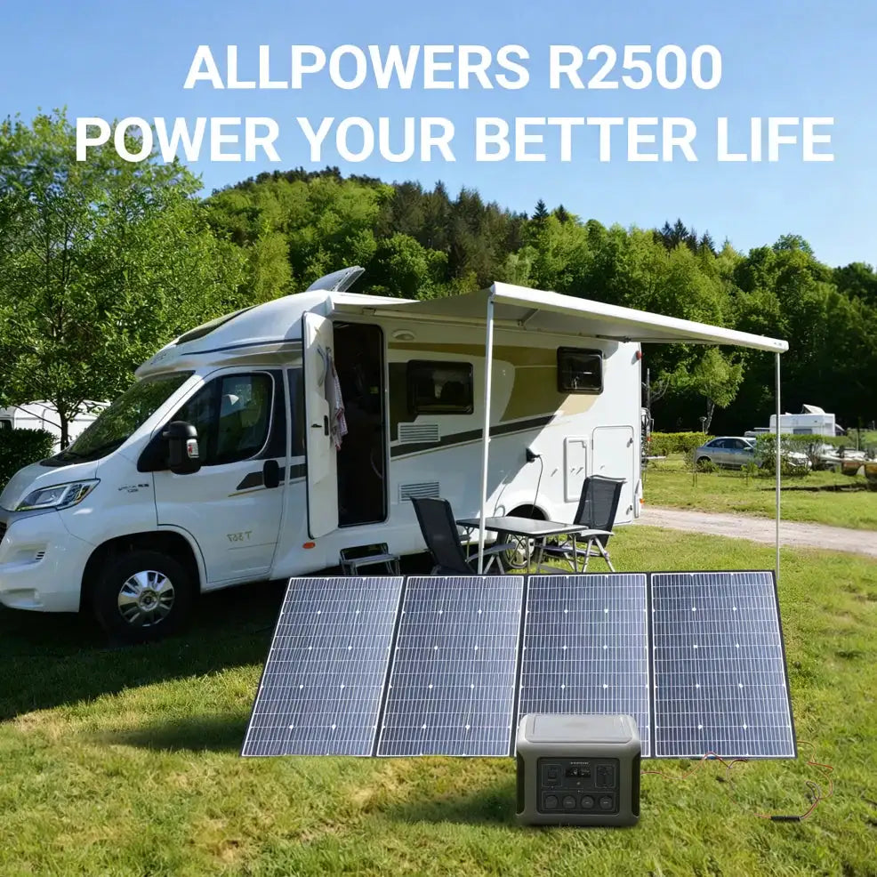 ALLPOWERS R2500 Portable Power Station 1920Wh 2500W Solar Generator & SP037 Solar Panels 400W - 2X400W Solar Charger for Camping