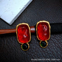 Geometric Jelly Translucent Gemstone Stud Earrings for Women