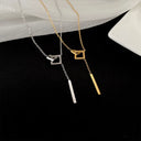 Fashion Light Luxury European and American Square Necklace