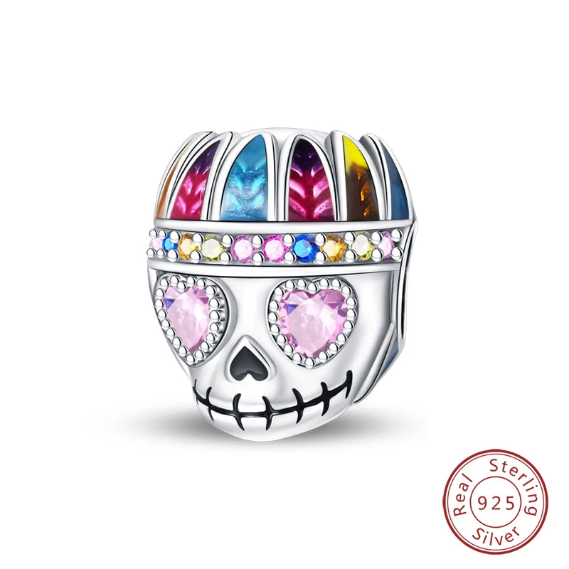 Sterling Silver Halloween Luminous Skull