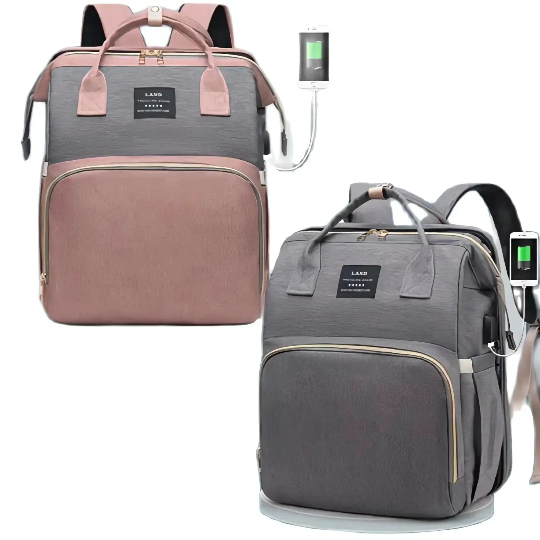 Mommy Bag Diaper Bag For Travel With Folding Crib Included