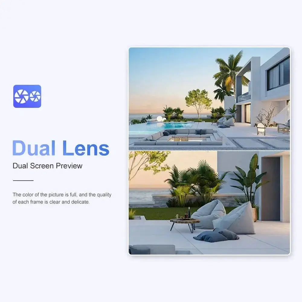 Solar Security Camera Dual Lens Tech Outdoor Surveillance