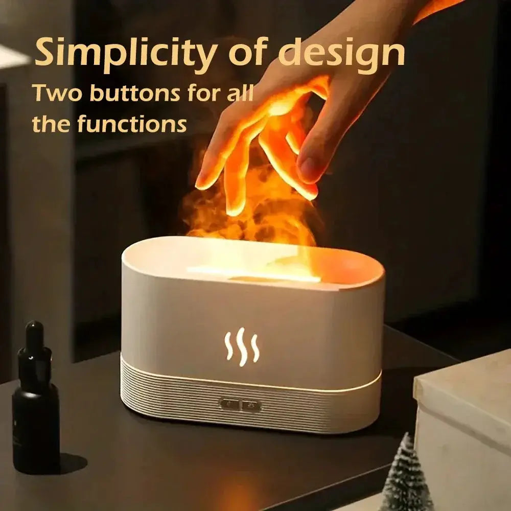 Ultrasonic Aroma Diffuser With Colorful Flame Simulation
