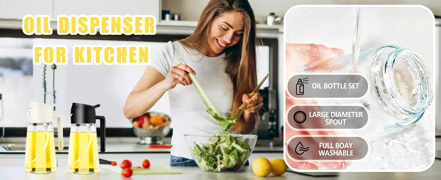 Two In One Olive Oil Dispenser Bottle 500ml Kitchen Tool - OurLum.com