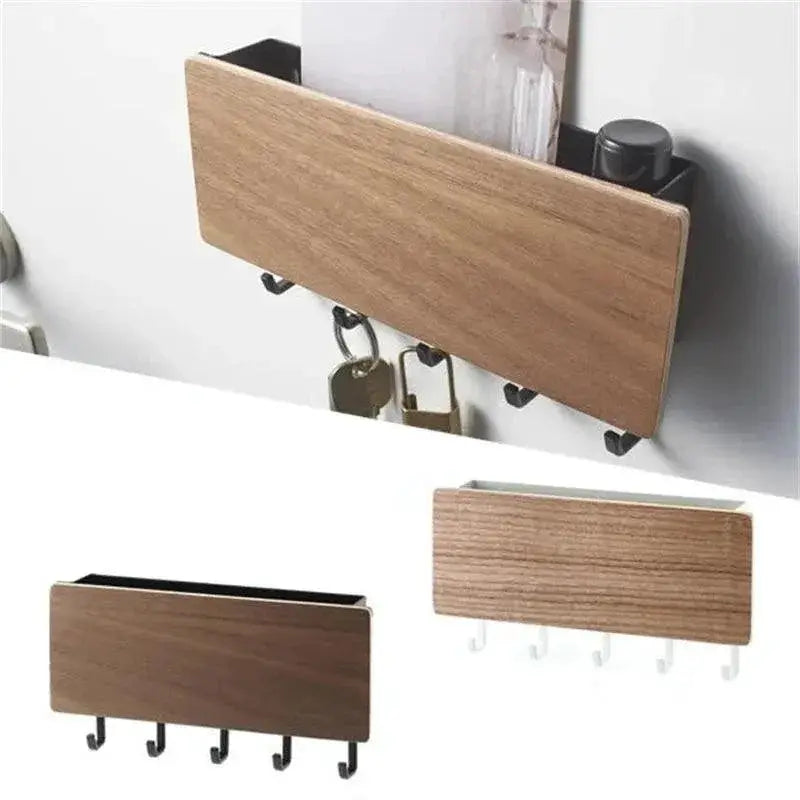 Bamboo Wall Key Hanger Stylish Organizer Hooks For Home