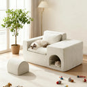 Inch Boneless Floor Sofa Chair Beige Pet-Friendly Human Lounge