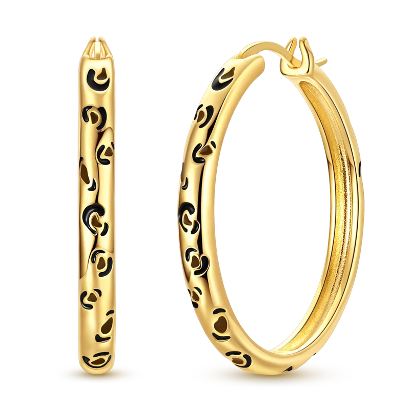 Hoop Earrings Sterling Silver Cz