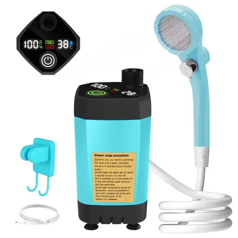 Portable Intelligent Camping Shower Pump With 6000mAh Battery