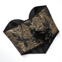 Women Overbust Corsets Crop Tops Golden Printed Bustiers