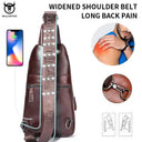 Leather Chest Bag for Men Large Capacity