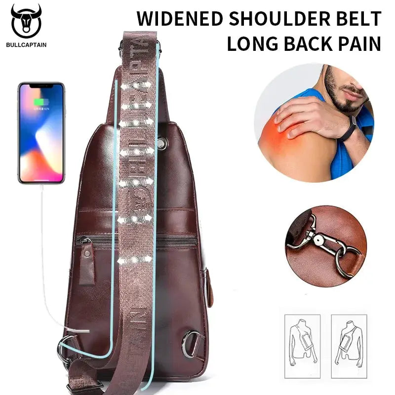 Bull Captain 2023 Leather Chest Bag Large Capacity XB 127