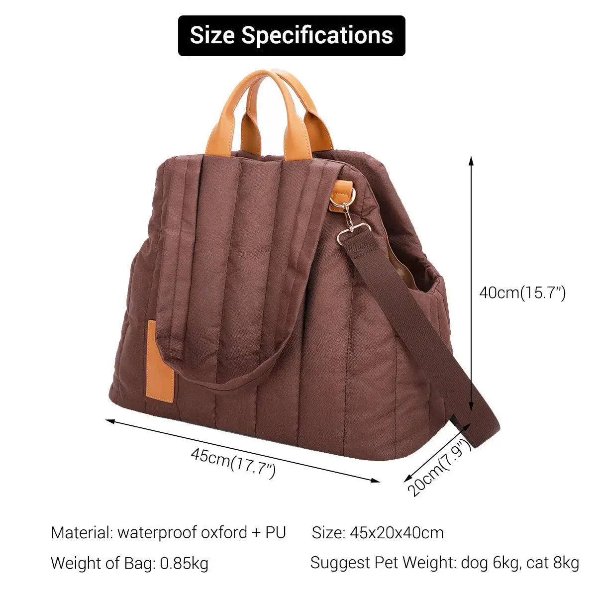LuxPaws Luxury Quilted Pet Carrier Purse Small Dogs Cats