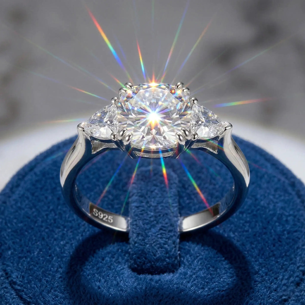 Classic Three Stone Moissanite Ring — product image 1