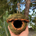 Natural Grass Hanging Bird Cage for Garden Decor Charm