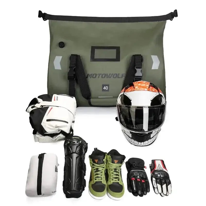 Motorcycle Waterproof Tail Bag Travel Outdoor Dry Luggage Roll Pack Bag 40/66 Motorbike Luggage Backpack Motorcycle Seat Bag