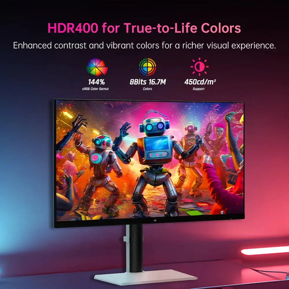 KTC H27E6 27inch Gaming Monitor 2560*1440 QHD Fast IPS Screen, 300Hz Refresh Rate Up to 320Hz, HDR 400, 1ms Response Time, FreeSync & G-Sync