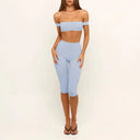Yoga Pmwrun Off Shoulder Set High Waist Leggings