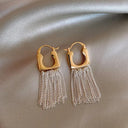 Geometric Fringe Drop Pendant Earrings For Women Copper Alloy Fashion Jewelry