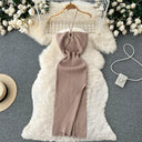 YuooMuoo Women Bodycon Knit Dress Sleeveless Knee Length Party Streetwear Summer