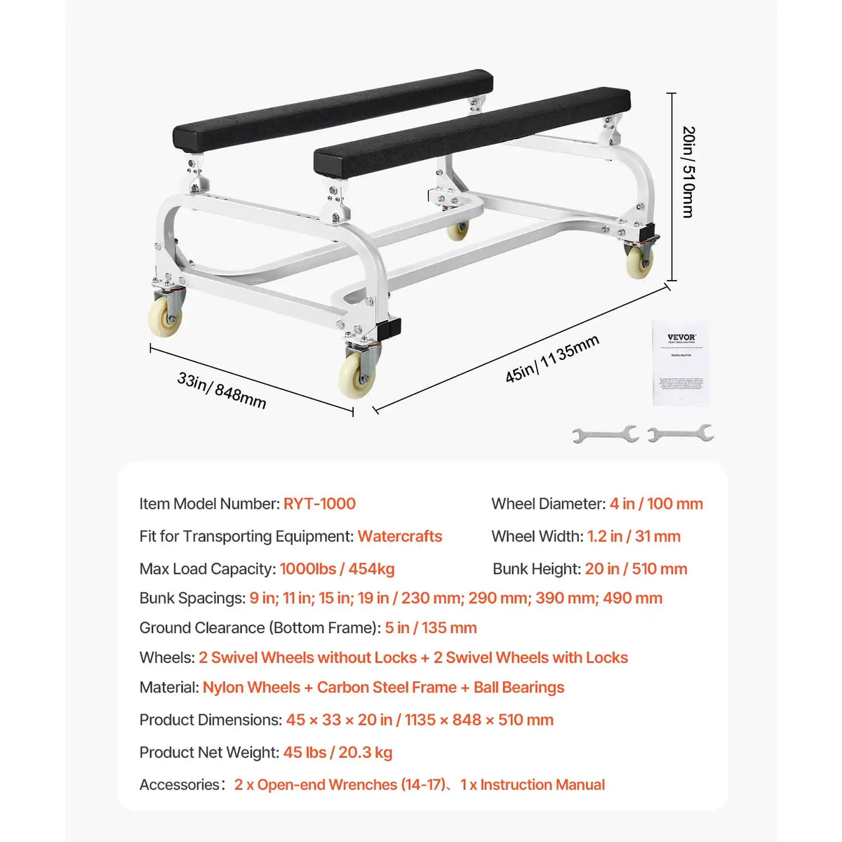 Lbs Pwc Dolly With Adjustable Bunks — product image 8