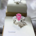 Sterling Silver Pink Moissanite Ring