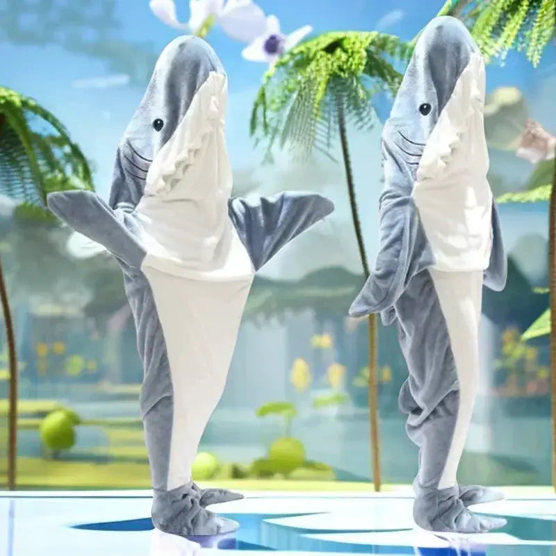 Cartoon Shark Blanket Hoodie Kigurumi Women Cozy Playsuit