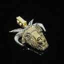 Hip Hop Goat Head With Glasses Pendant Micro Paved Shiny