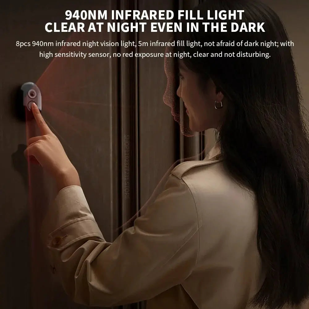 Xiaomi Smart Cat eye 2 WiFi Wireless Camera Video Peephole Doorbell 3MP HD Infrared Night Vision 180 Wide Nngle For Mi Home APP by stepyours.com