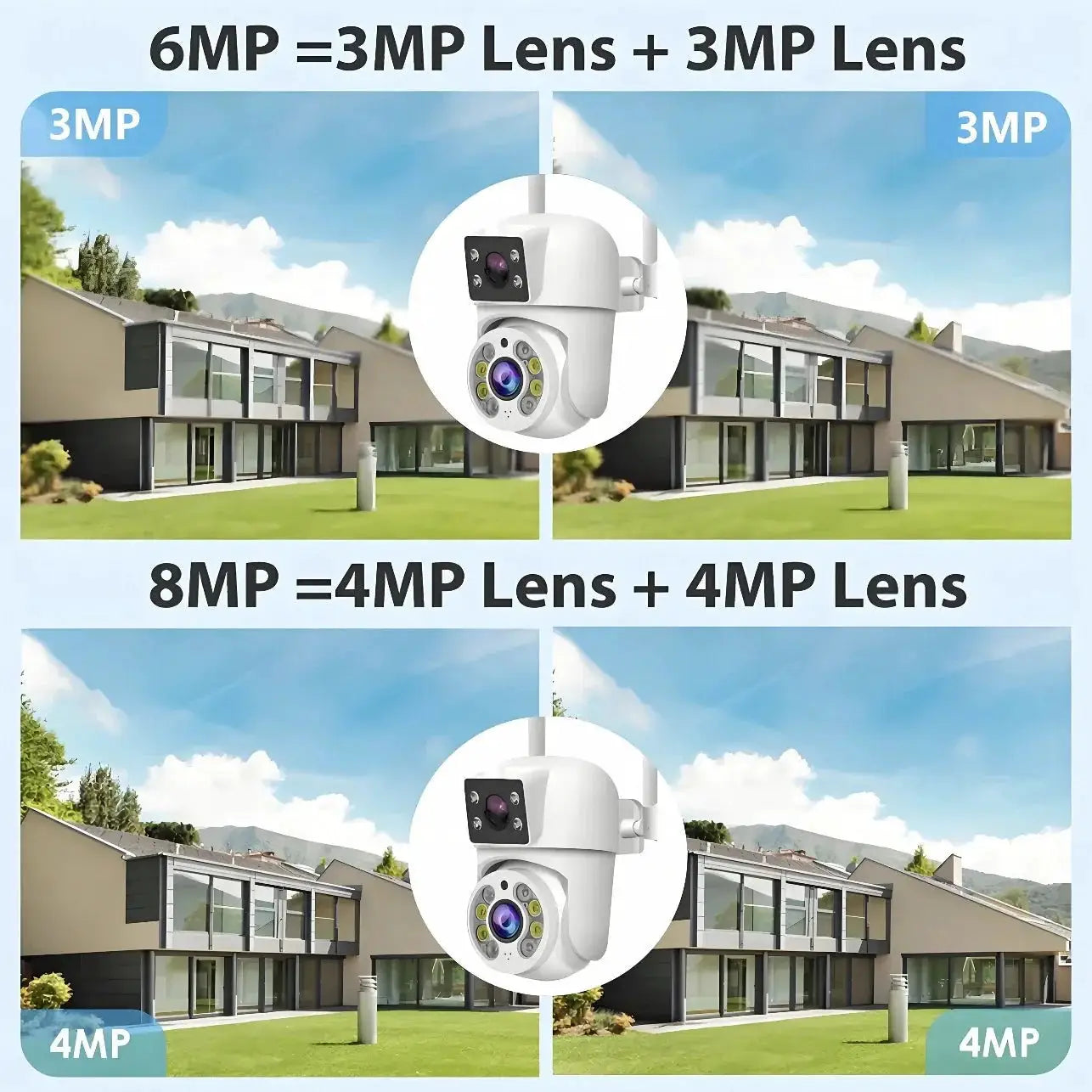 Tuya 8MP WiFi PTZ IP Camera With Dual Lens And Dual Screen Night Vision Outdoor - stepyours.com