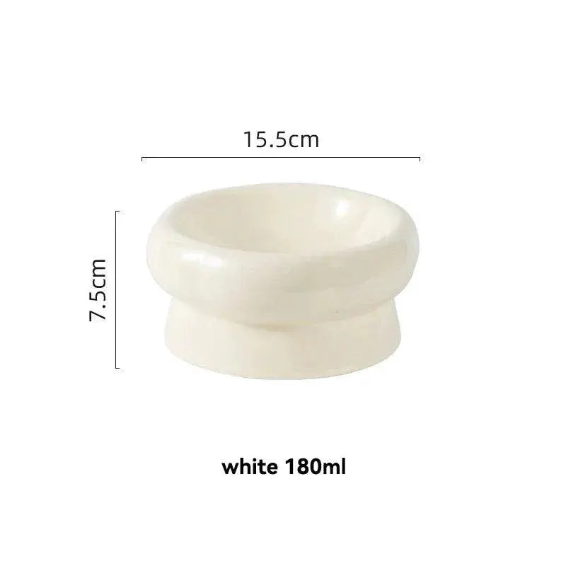 Ceramic Elevated Pet Feeding Bowl for Cats and Dogs