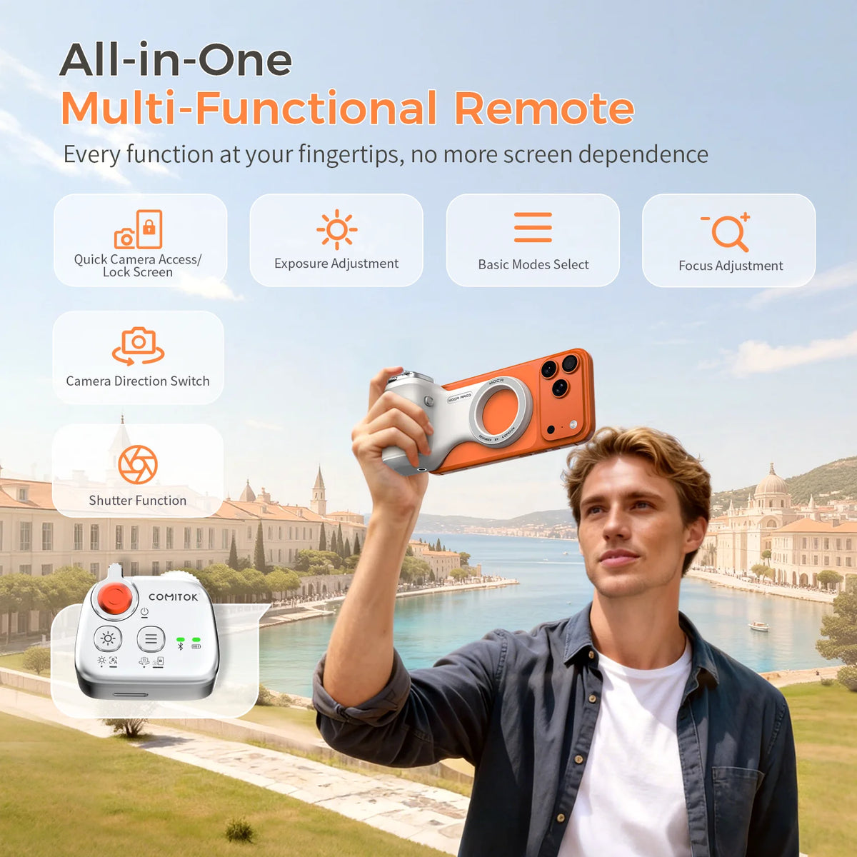 Magnetic Phone Grip Remote Control