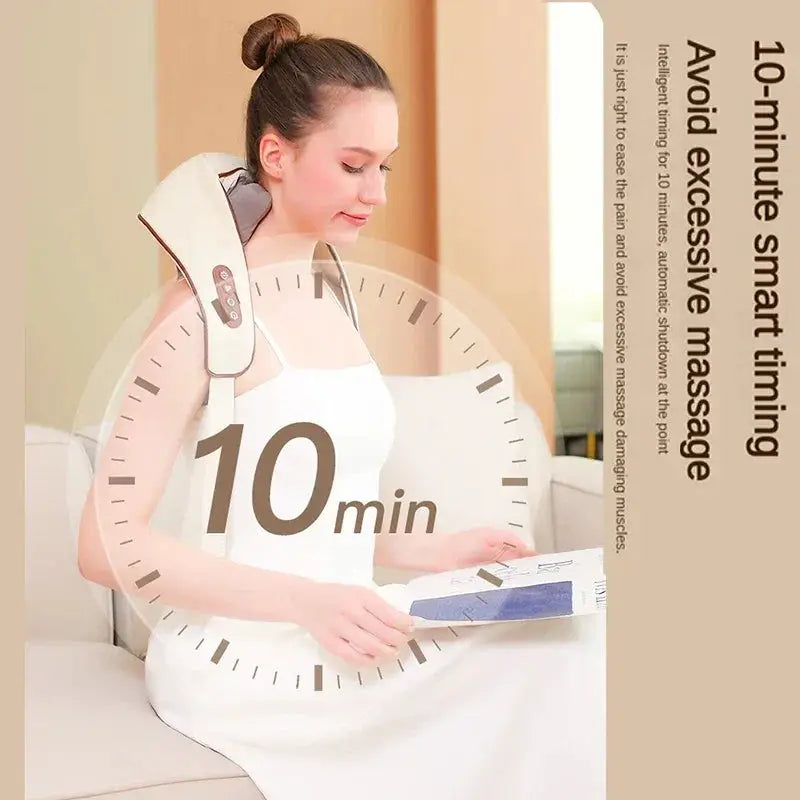 Neck Shoulder Massager Deep Tissue Shiatsu Heat Therapy - OurLum.com