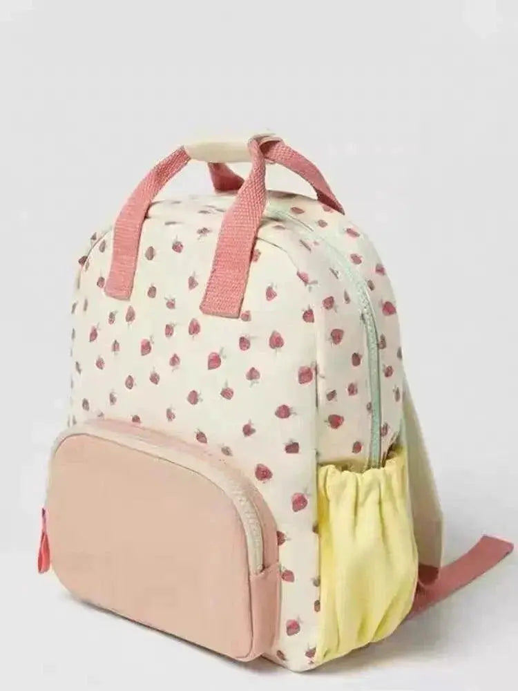 Strawberry Printed Backpack For Girls Daily Casual Bags