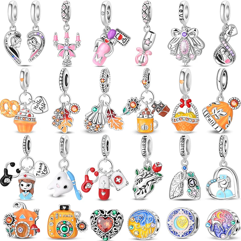 Sterling Silver Charm Beads Glowing
