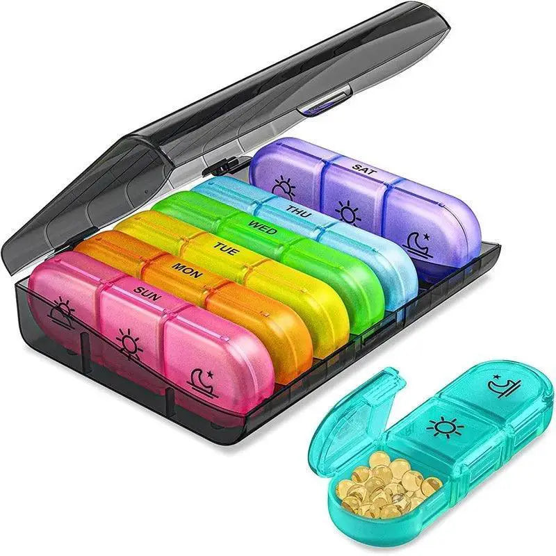 Weekly Pill Organizer For Daily Dosing And Reminders
