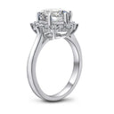 Moissanite Ring in Sterling Silver Certified