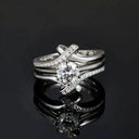 Sterling Silver Moissanite Cross Ring