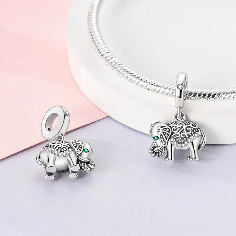 MULA 925 Sterling Silver Charms Pendant Bead Fit Original Bracelet Necklaces Peak Bird Elephant Vintage Charm Women Jewelry Gift