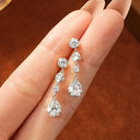 Oxtao Gold Moissanite Drop Earrings