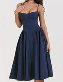 New Fashion Sexy Backless One Cut Collar Strap Dress