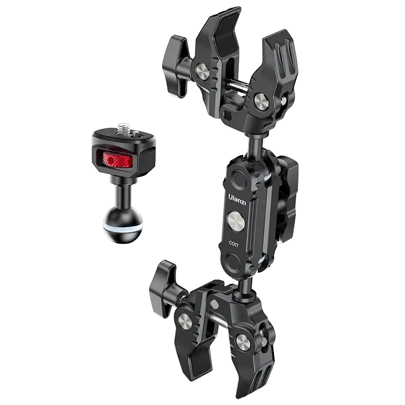 Ulanzi CO17 Super Clamp with 360° Dual-Head Double Clamps Magic Arm Arri Adapter for for Panoramic Camera Umbrella LED Light