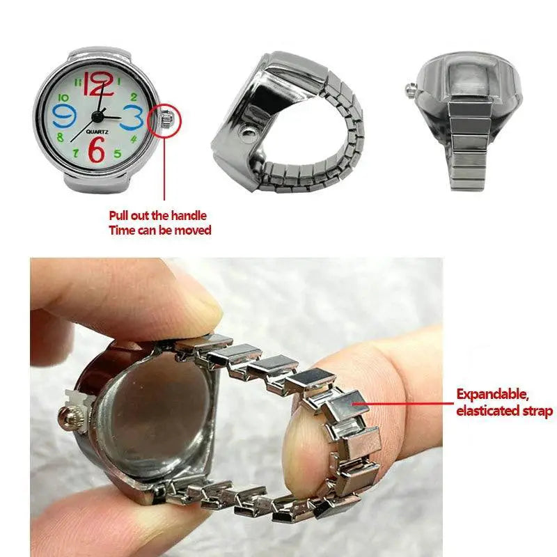 Vintage Finger Ring Watch Elegant Timepiece With Punk Flair