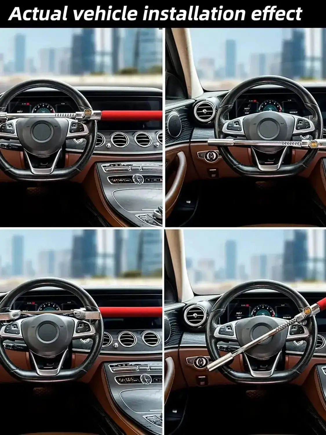 4In1 Car Steering Wheel Lock Adjustable Anti Theft Device - OurLum.com