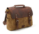 Vintage Waxed Canvas Leather Briefcase