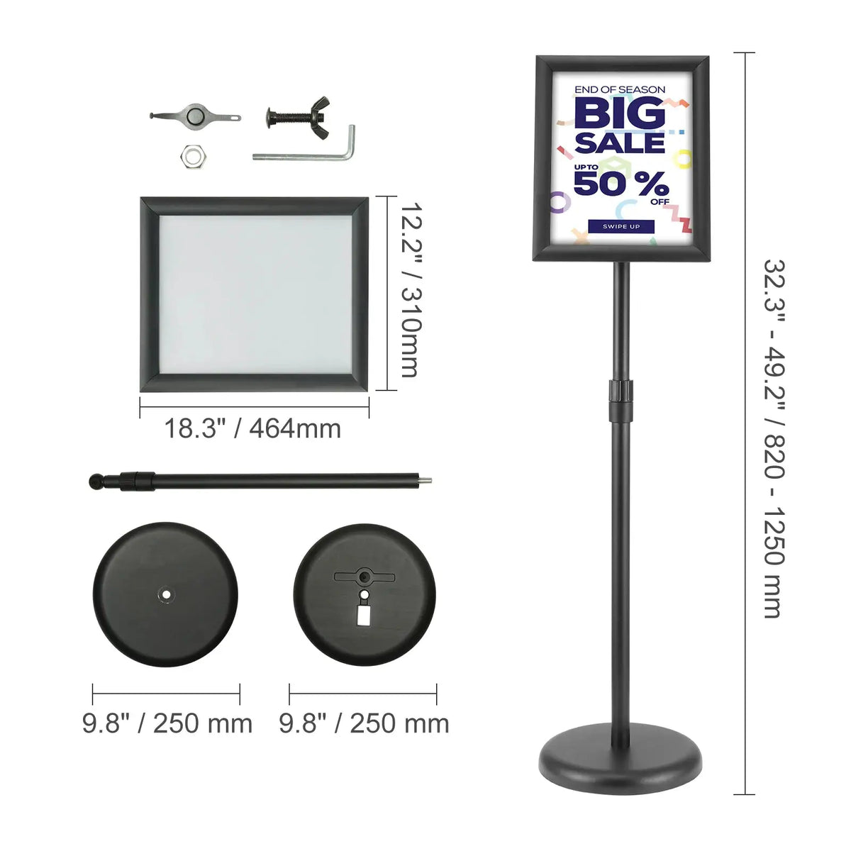 Heavy Duty Adjustable Poster Stand — product view 8