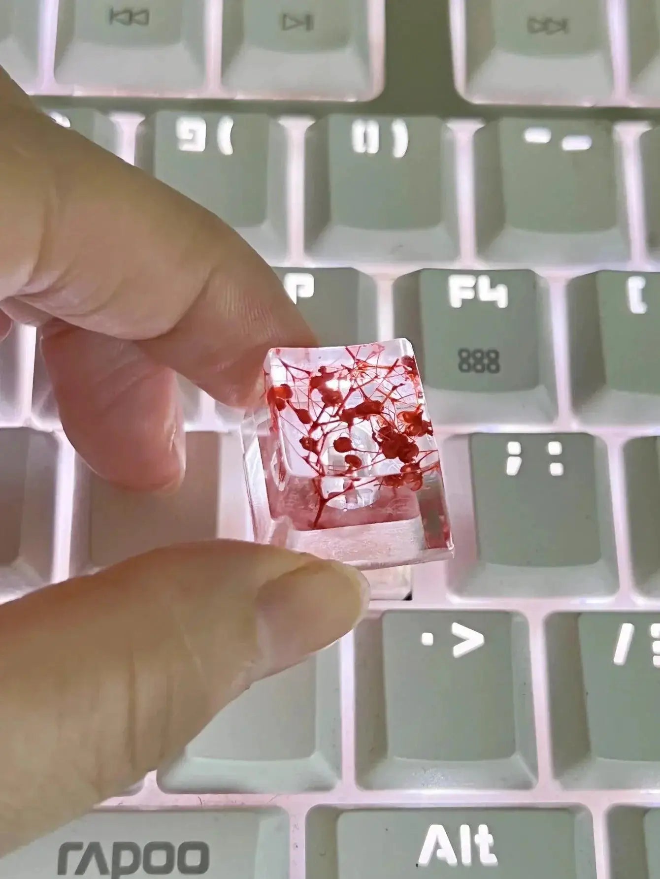 Translucent Leaves Epoxy Keycap Inspired By Nature