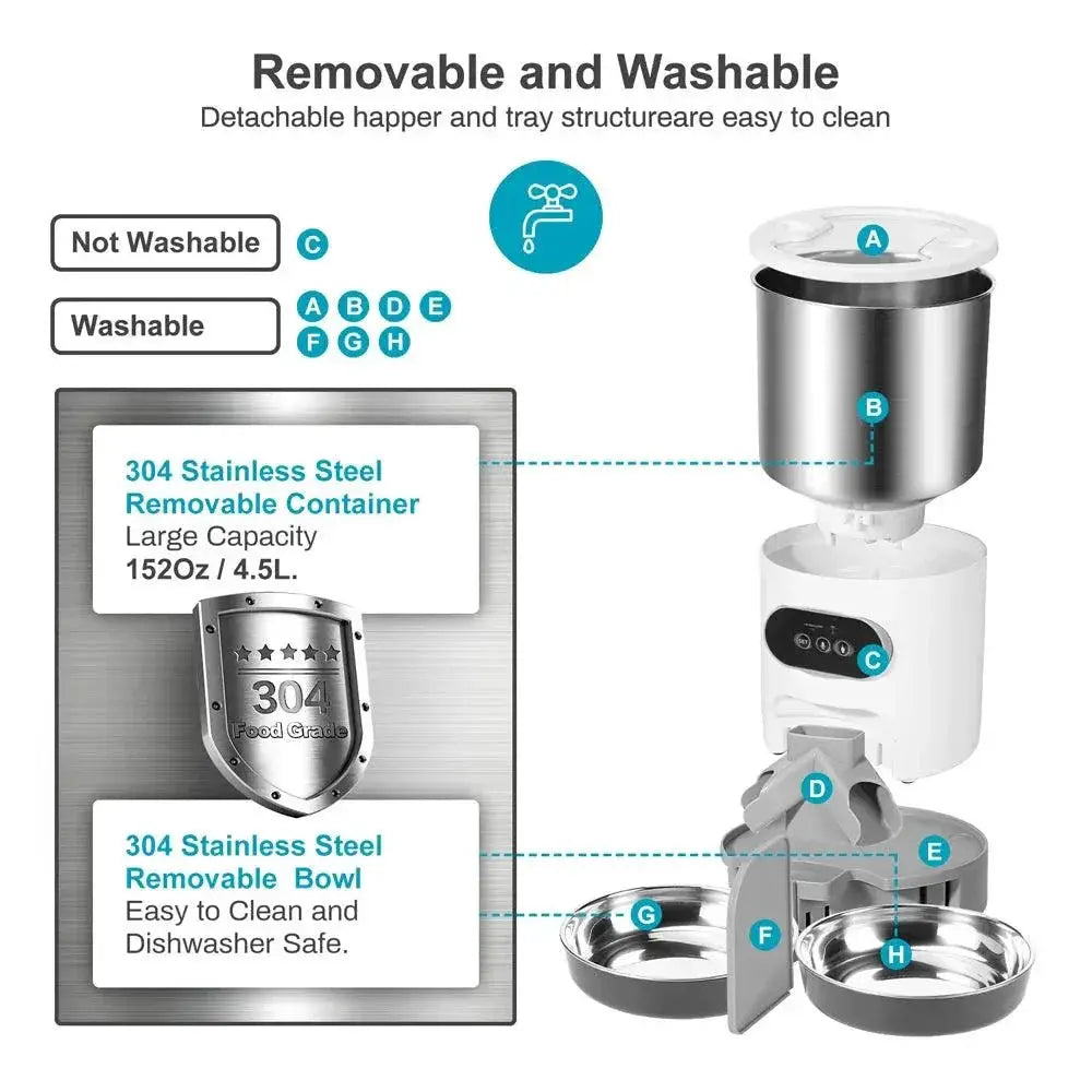 Smart Pet Feeder With Remote Feeding And Voice Recording